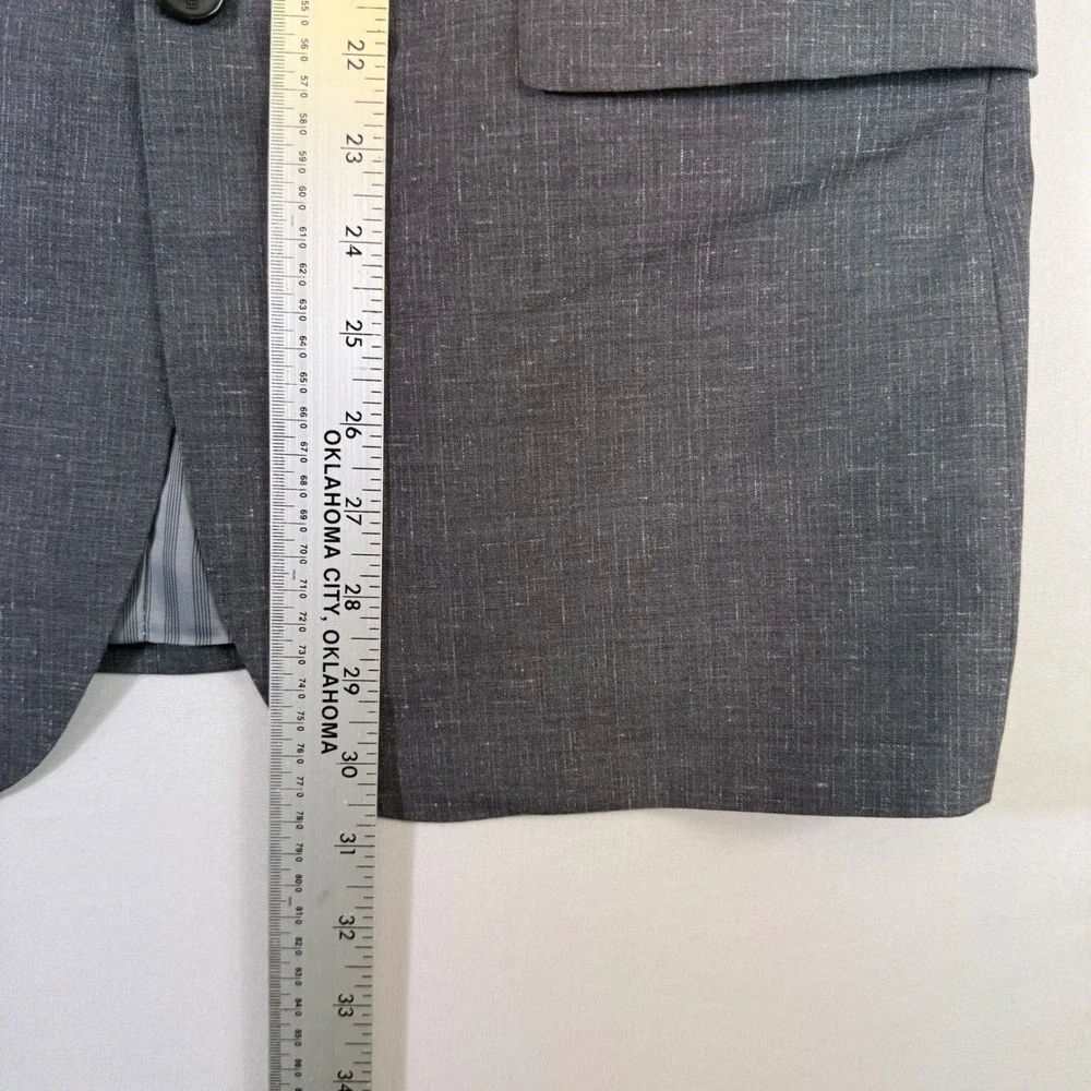 Banana Republic Blazer Mens 40R Grey Slim Fit Marzotto Italian Fabric Sport Coat